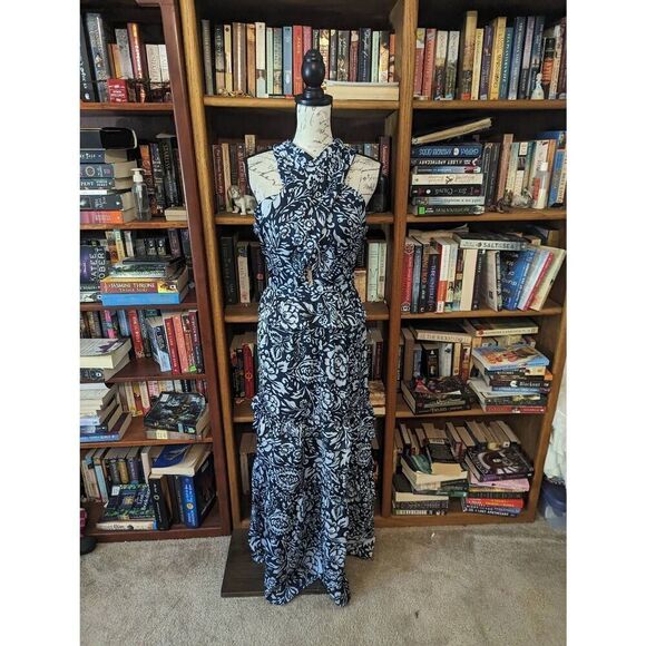 outerknown Bailey maxi dress marine Waverly floral print sz 8 nwt - Picture 4 of 9